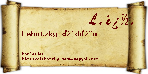 Lehotzky Ádám névjegykártya